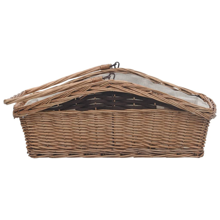 Coș pentru lemne de foc cu mâner, maro 61,5x46,5x58 cm salcie - WALTI WALTI