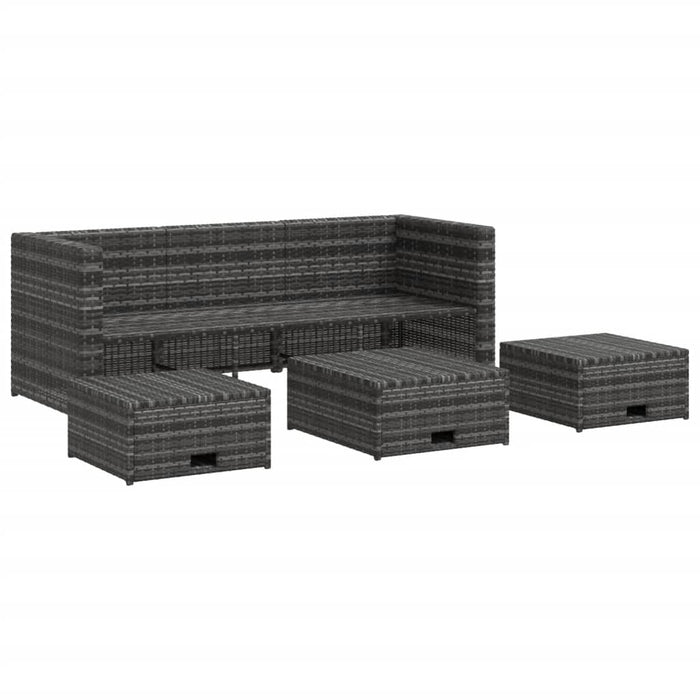 Set mobilier de grădină cu perne, 4 piese, poliratan, gri - WALTI WALTI