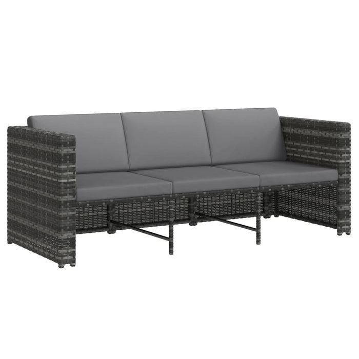 Set mobilier de grădină cu perne, 4 piese, poliratan, gri - WALTI WALTI