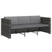 Set mobilier de grădină cu perne, 4 piese, poliratan, gri - WALTI WALTI