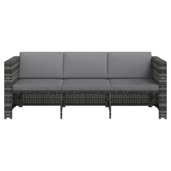 Set mobilier de grădină cu perne, 4 piese, poliratan, gri - WALTI WALTI