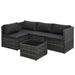 Set mobilier de grădină cu perne, 5 piese, gri, poliratan - WALTI WALTI