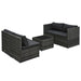 Set mobilier de grădină cu perne, 5 piese, gri, poliratan - WALTI WALTI