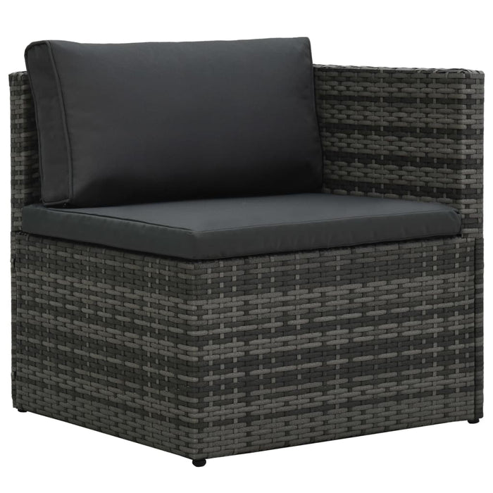 Set mobilier de grădină cu perne, 5 piese, gri, poliratan - WALTI WALTI
