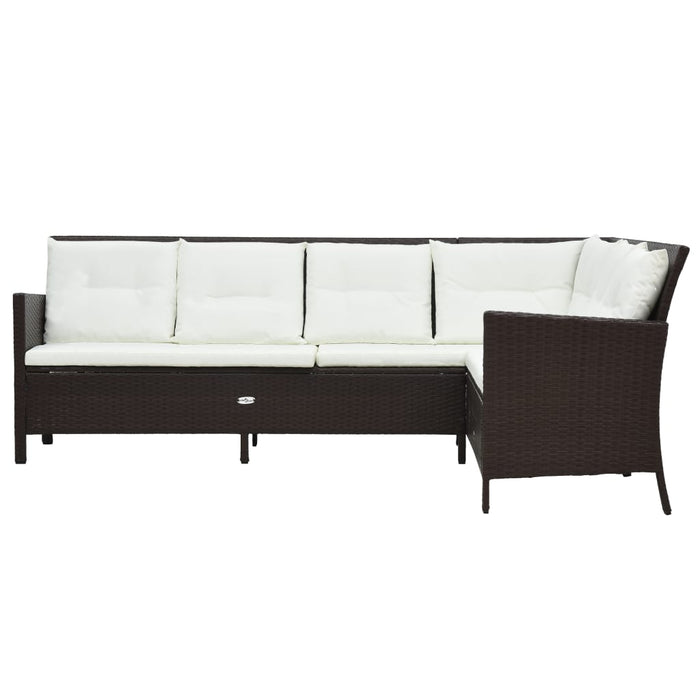 Set mobilier de grădină cu perne, 3 piese, maro, poliratan - WALTI WALTI
