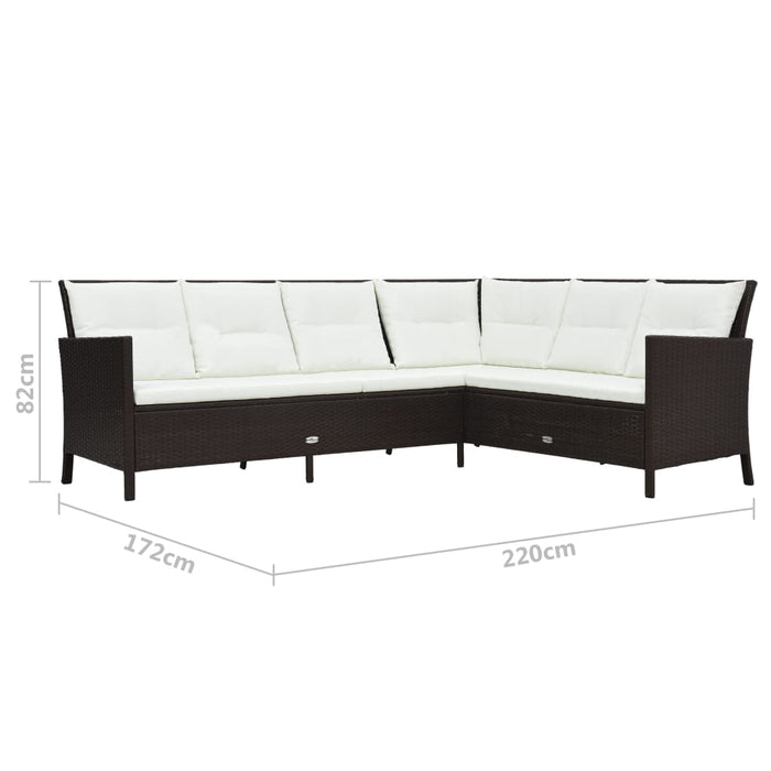 Set mobilier de grădină cu perne, 3 piese, maro, poliratan - WALTI WALTI