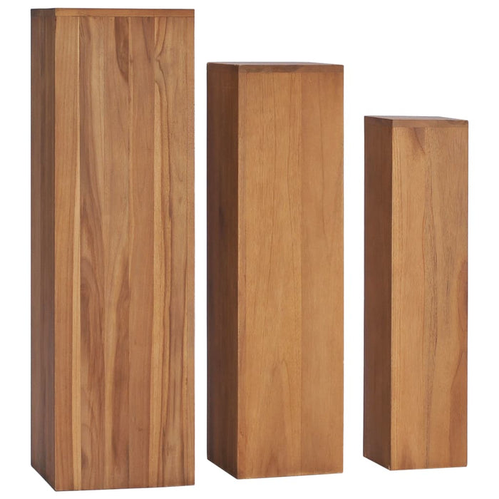 Set suporturi de plante, 3 piese, lemn masiv de tec - WALTI WALTI