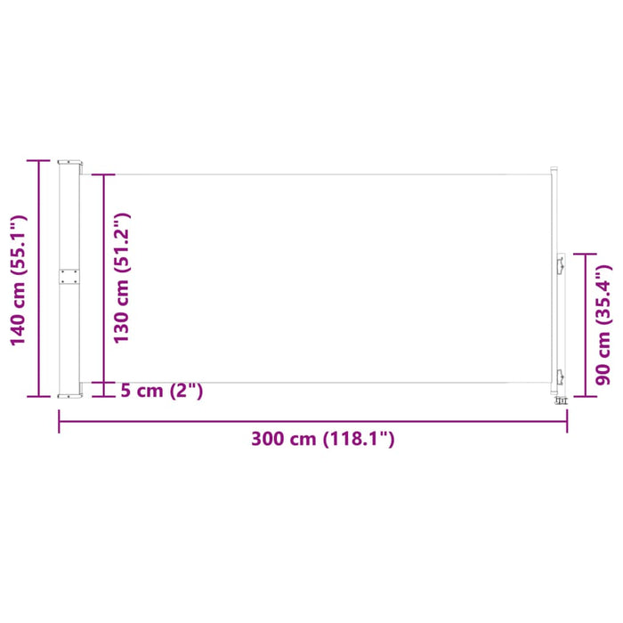 Copertină laterală retractabilă, albastru, 140 x 300 cm - WALTI WALTI