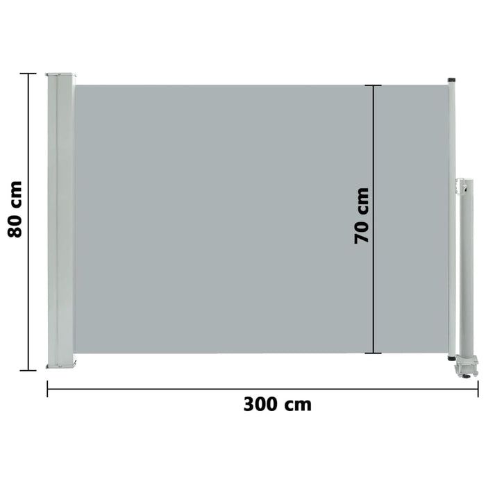 Copertină laterală retractabilă de terasă, gri, 80 x 300 cm - WALTI WALTI