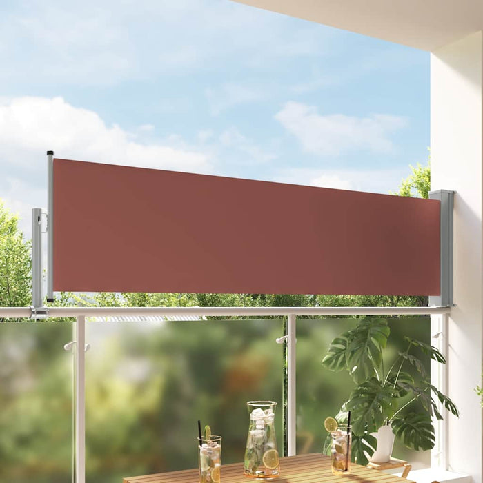 Copertină laterală retractabilă de terasă, maro, 80 x 300 cm - WALTI WALTI