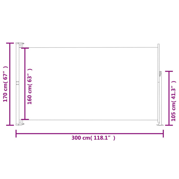 Copertină laterală retractabilă de terasă, albastru, 170x300 cm - WALTI WALTI