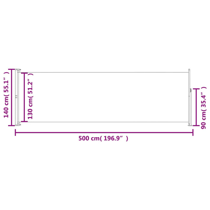 Copertină laterală retractabilă terasă, albastru, 140x500 cm - WALTI WALTI