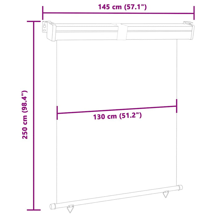 Copertină laterală de balcon, albastru, 145x250 cm - WALTI WALTI