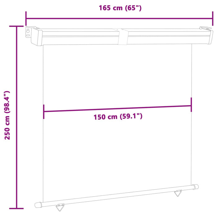 Copertină laterală de balcon, albastru, 165 x 250 cm - WALTI WALTI