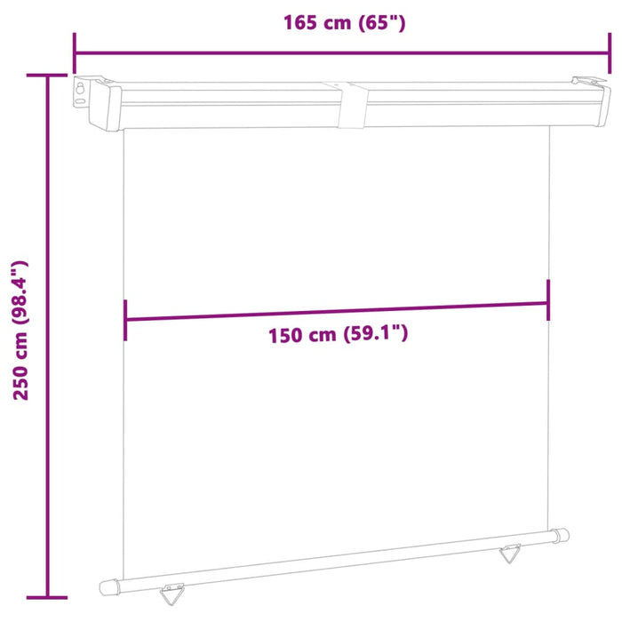 Copertină laterală de balcon, gri, 165 x 250 cm - WALTI WALTI