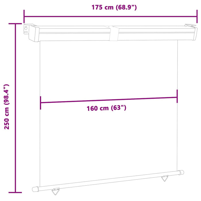 Copertină laterală de balcon, negru, 170x250 cm - WALTI WALTI