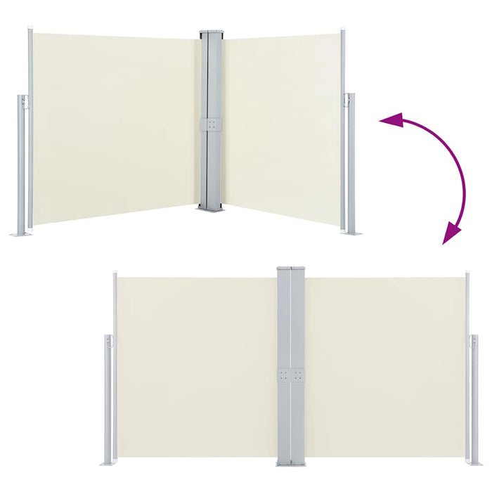 Copertină laterală dublă retractabilă, crem, 170 x 600 cm - WALTI WALTI