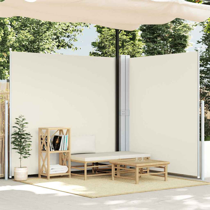Copertină laterală dublă retractabilă, crem, 170 x 600 cm - WALTI WALTI