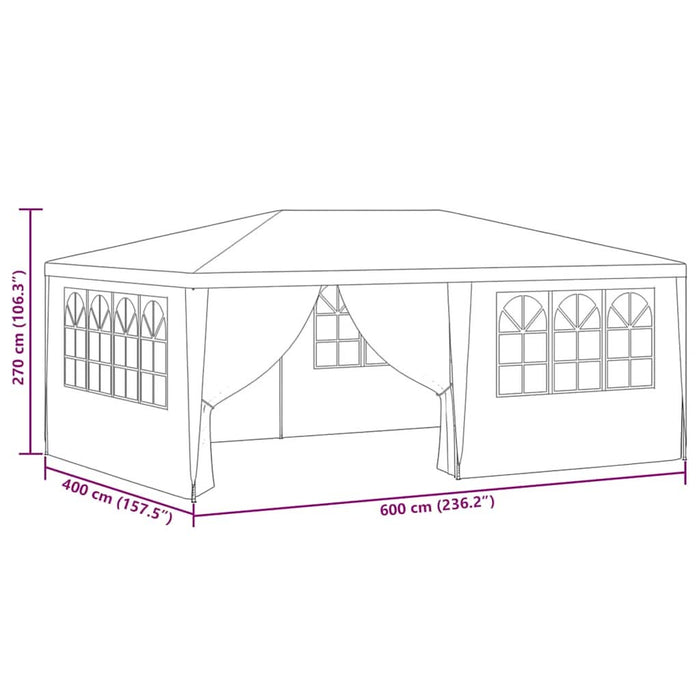 Cort de petrecere profesional cu pereți alb 4 x 6 m 90 g/m² - WALTI WALTI