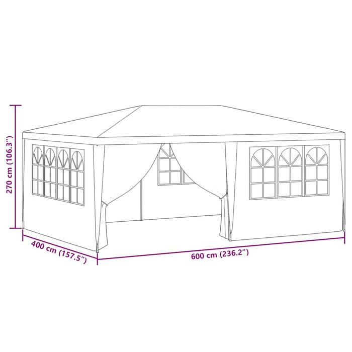 Cort de petrecere profesional cu pereți albastru 4x6 m 90 g/m² - WALTI WALTI