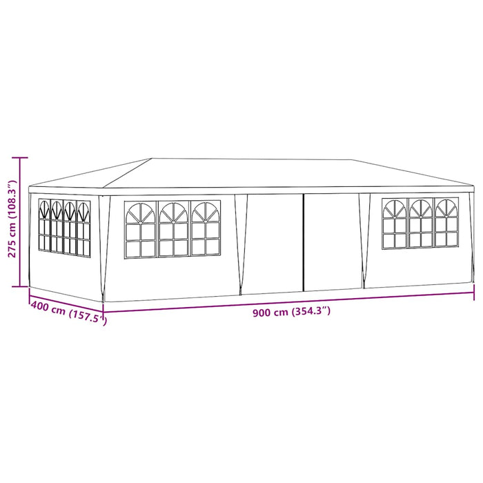 Cort de petrecere profesional cu pereți albastru 4x9 m 90 g/m² - WALTI WALTI