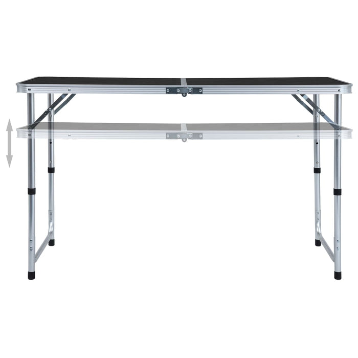 Masă de camping pliabilă, gri, 120 x 60 cm, aluminiu - WALTI WALTI