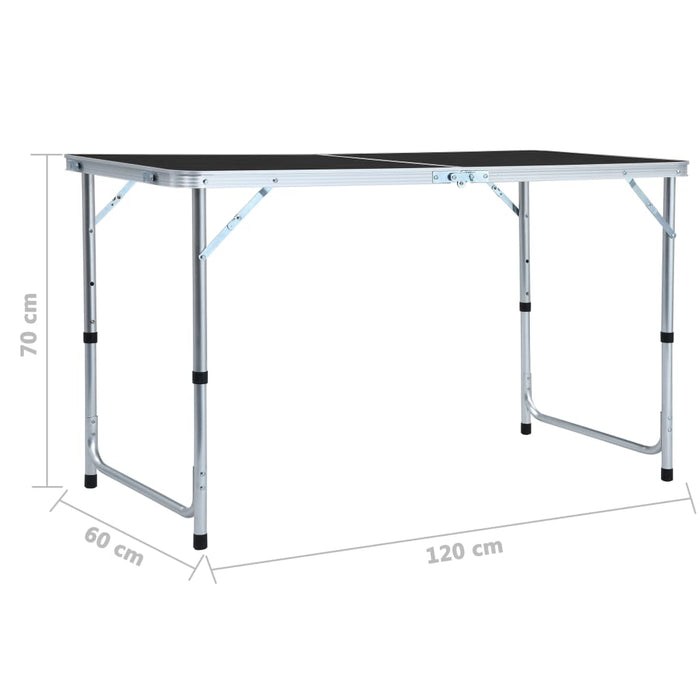 Masă de camping pliabilă, gri, 120 x 60 cm, aluminiu - WALTI WALTI