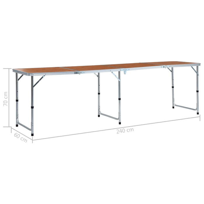 Masă de camping pliabilă, 240 x 60 cm, aluminiu - WALTI WALTI