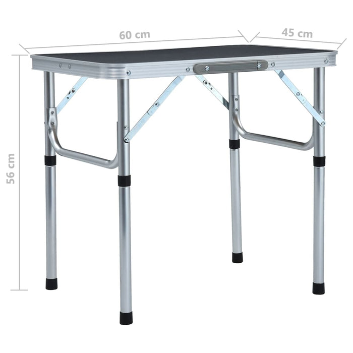 Masă de camping pliabilă, gri, 60 x 45 cm, aluminiu - WALTI WALTI