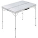 Masă de camping pliabilă cu 2 bănci, alb, aluminiu - WALTI WALTI