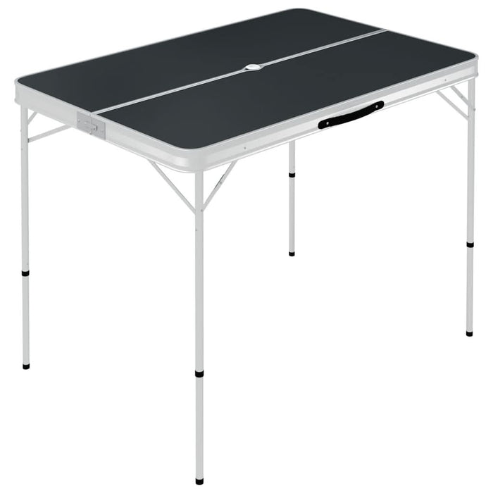 Masă de camping pliabilă cu 2 bănci, gri, aluminiu - WALTI WALTI