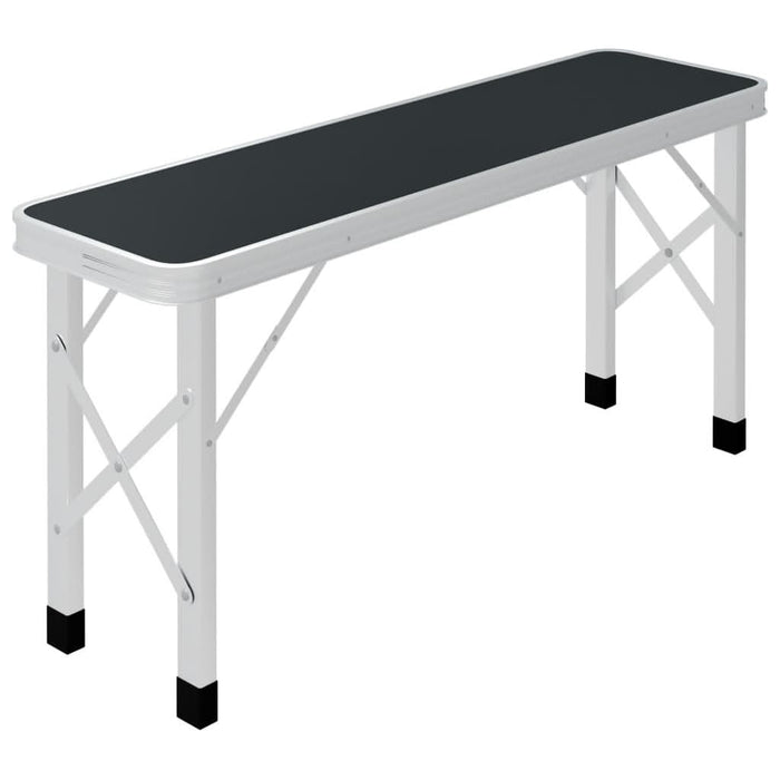 Masă de camping pliabilă cu 2 bănci, gri, aluminiu - WALTI WALTI