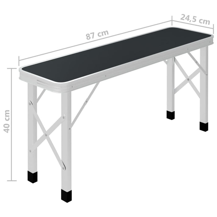Masă de camping pliabilă cu 2 bănci, gri, aluminiu - WALTI WALTI