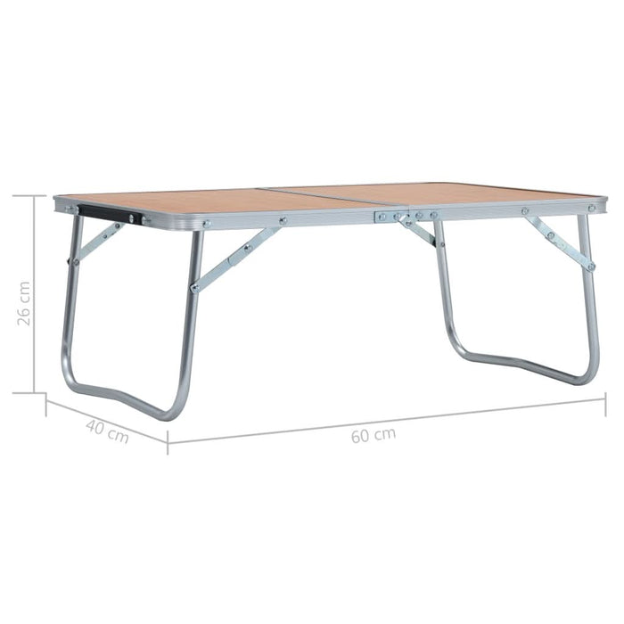 Masă de camping pliabilă, maro, 60 x 40 cm, aluminiu - WALTI WALTI