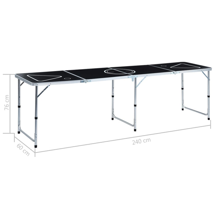 Masă de joc cu bere tip ping pong, pliabilă, negru, 240 cm - WALTI WALTI