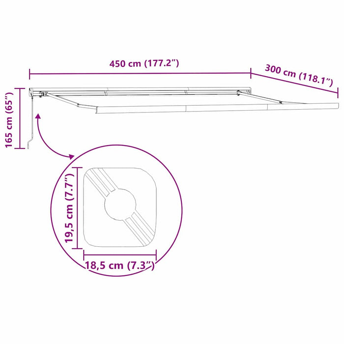 Cadru de copertină Manual Alb 450 × 300 cm Aluminiu WALTI