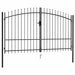 Poartă de gard cu ușă dublă, vârf ascuțit, negru, 3x2 m, oțel - WALTI WALTI