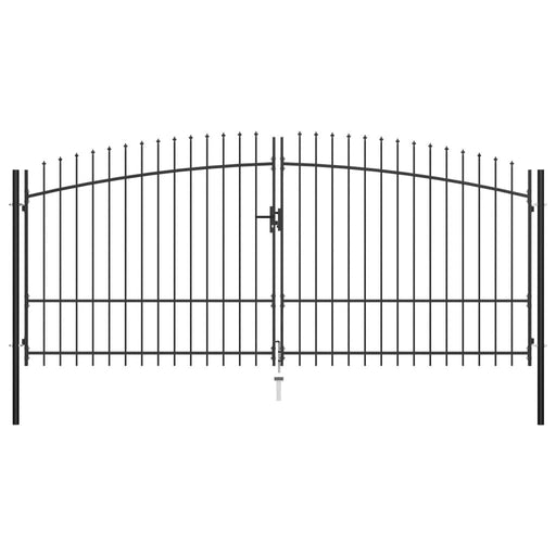 Poartă de gard cu două uși, cu vârfuri de suliță, 400 x 225 cm - WALTI WALTI