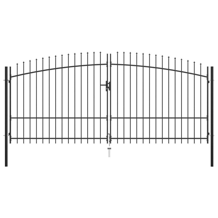 Poartă de gard cu două uși, cu vârfuri de suliță, 400 x 225 cm - WALTI WALTI