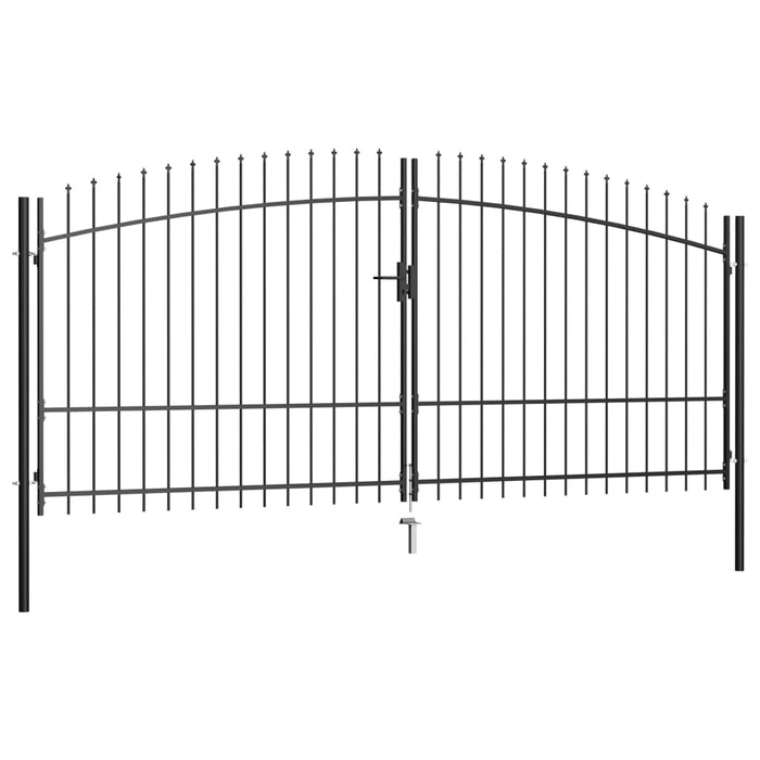 Poartă de gard cu două uși, cu vârfuri de suliță, 400 x 225 cm - WALTI WALTI