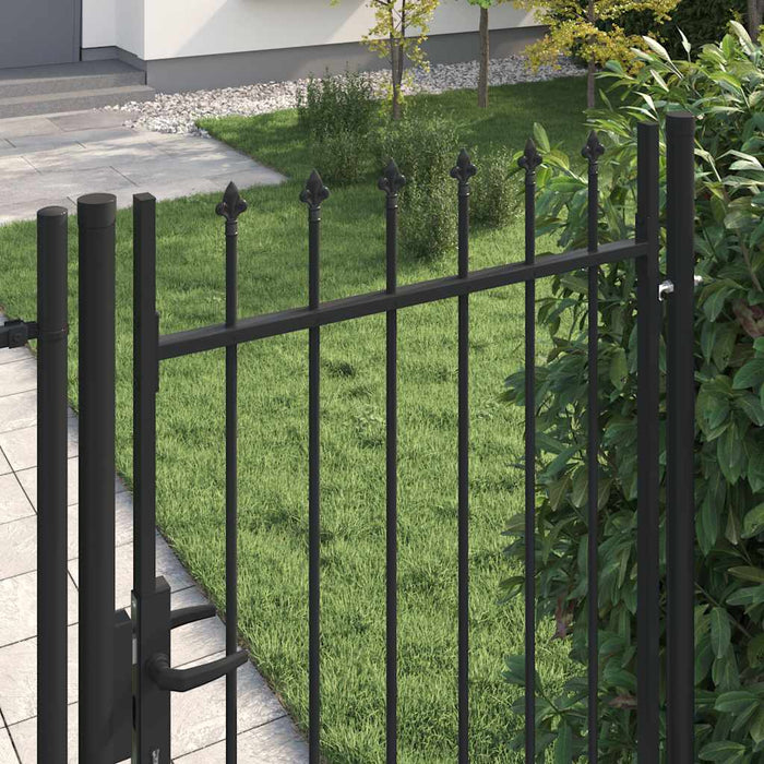 Poartă de gard BOXTEL cu ușă simplă și vârf cu țepi, oțel, 1x2 m, negru - WALTI WALTI