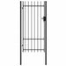 Poartă de gard BOXTEL cu ușă simplă și vârf cu țepi, oțel, 1x2 m, negru - WALTI WALTI