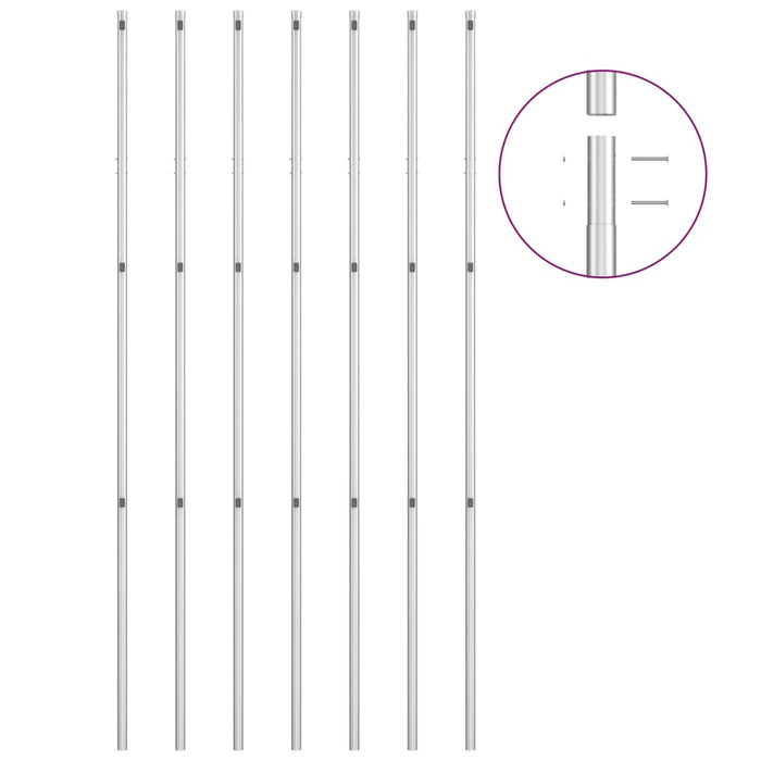 Gard din plasă cu stâlpi, argintiu, 15 x 1,5 m, oțel galvanizat - WALTI WALTI