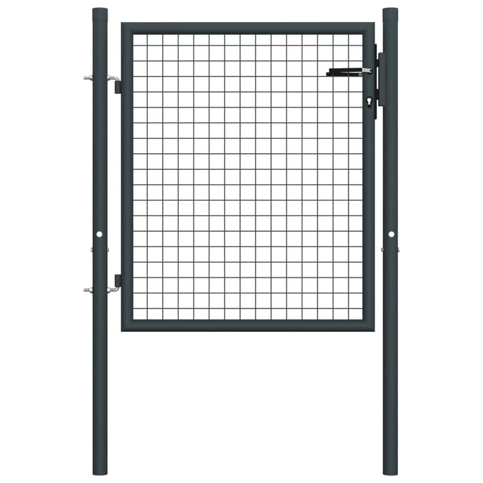 Poartă de grădină din plasă, gri, 100x125 cm, oțel galvanizat - WALTI WALTI