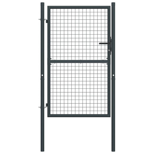 Poartă de gard din plasă, gri, 100 x 225 cm, oțel galvanizat - WALTI WALTI