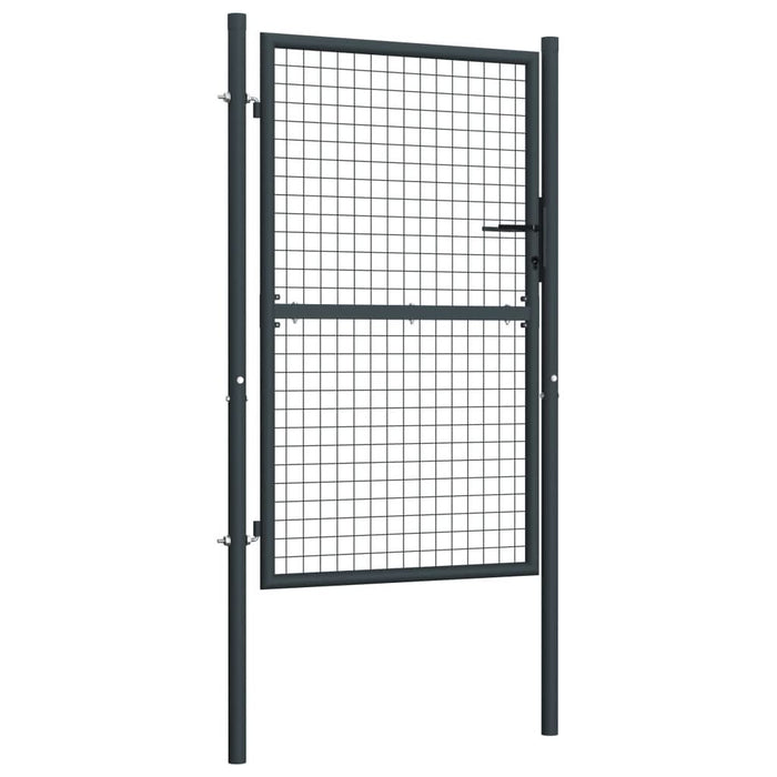 Poartă de gard din plasă, gri, 100 x 225 cm, oțel galvanizat - WALTI WALTI