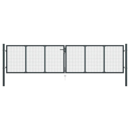 Poartă de grădină din plasă, gri, 400 x 125 cm, oțel galvanizat - WALTI WALTI