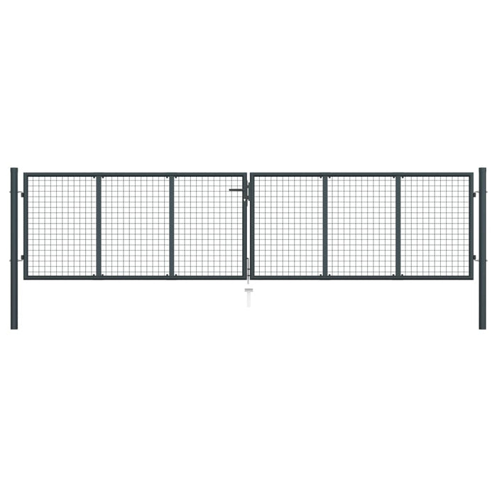 Poartă de grădină din plasă, gri, 400 x 125 cm, oțel galvanizat - WALTI WALTI