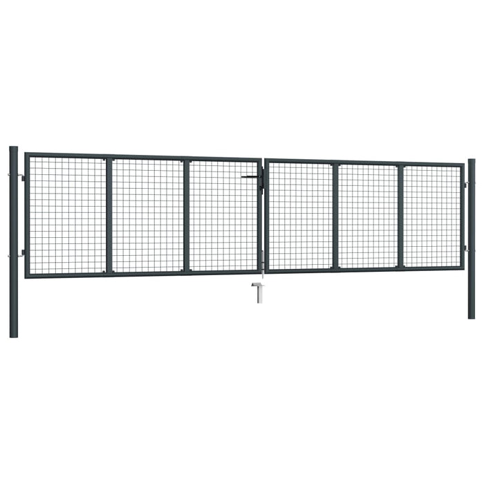 Poartă de grădină din plasă, gri, 400 x 125 cm, oțel galvanizat - WALTI WALTI