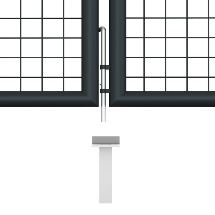 Poartă de grădină din plasă, gri, 400 x 125 cm, oțel galvanizat - WALTI WALTI